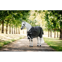 Couverture Horseware Rambo 1680D Turnout 250g VL Marine / orage / gris argent Bleu marine