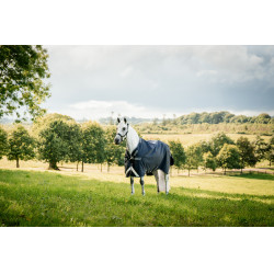 Couverture Horseware Rambo 1680D Turnout 450g VL Marine / orage / gris argent Bleu marine