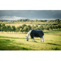 Couverture Horseware Rambo 1680D Turnout 50g Noir / orage / gris argent