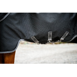 Couverture Horseware Rambo 1680D Turnout Plus 100g Noir / orage / gris argent