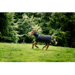 Couverture Horseware Rambo 1680D Turnout Plus 100g Noir / orage / gris argent