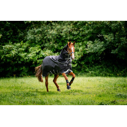 Couverture Horseware Rambo 1680D Turnout Plus 100g Noir / orage / gris argent