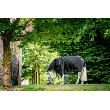 Couverture Horseware Rambo 1680D Turnout Plus 100g Noir / orage / gris argent