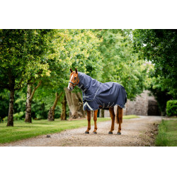 Couverture Horseware Rambo Duo Ripstop Plus Turnout Bundle (100g + 100g + 200g) 1000D Marine / orage / gris argent Bleu marine