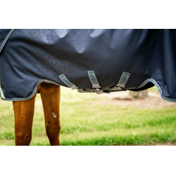 Couverture Horseware Rambo Duo Ripstop Plus Turnout Bundle (100g + 100g + 200g) 1000D Marine / orage / gris argent Bleu marine