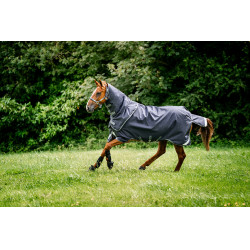 Couverture Horseware Rambo Duo Ripstop Plus Turnout Bundle (100g + 100g + 200g) 1000D Marine / orage / gris argent Bleu marine