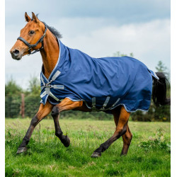 Couverture Horseware Rhino Wug Turnout 0g Noir / gris titane / bleu classique