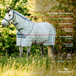 Couvre-cou anti-mouches Horseware Newmarket Marine witney Bleu marine