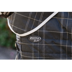 Couvre-cou d'écurie Horseware Rhino 100g Noir / carreaux blanc gris