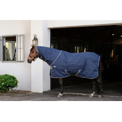 Couvre-cou d'écurie Horseware Rhino 200g Noir / gris titane / bleu classique