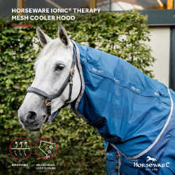 Couvre-cou Horseware Ionic Therapy Mesh Cooler Bleu imperial / argent / marine