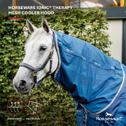 Couvre-cou Horseware Ionic Therapy Mesh Cooler Bleu imperial / argent / marine