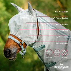Masques anti-mouches Horseware Newmarket Charbon de bois witney Gris