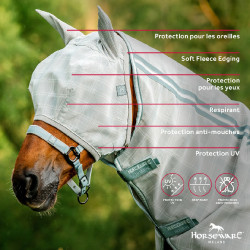 Masques anti-mouches Horseware Newmarket Charbon de bois witney Gris