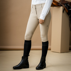 Pantalon Horseware AA Aria patch genoux taille mi haute Beige Pantalon Horseware AA Aria patch genoux taille mi haute Beige