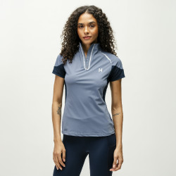 Polo 1/4 zip Horseware Stamina manches courtes Bleu Polo 1/4 zip Horseware Stamina manches courtes Bleu