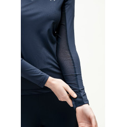 Polo 1/4 zip Horseware Stamina manches longues Marine Bleu marine