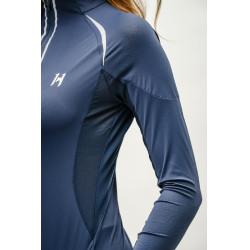 Polo 1/4 zip Horseware Stamina manches longues Marine Bleu marine