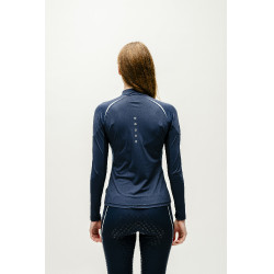 Polo 1/4 zip Horseware Stamina manches longues Marine Bleu marine
