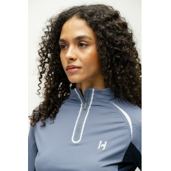 Polo 1/4 zip Horseware Stamina manches longues Bleu Polo 1/4 zip Horseware Stamina manches longues Bleu