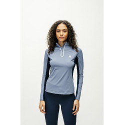Polo 1/4 zip Horseware Stamina manches longues Bleu Polo 1/4 zip Horseware Stamina manches longues Bleu