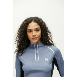 Polo 1/4 zip Horseware Stamina manches longues Bleu Polo 1/4 zip Horseware Stamina manches longues Bleu