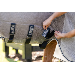 Chemise anti-mouches Horseware Rambo Protector Integrated Argent / marine Chemise anti-mouches Horseware Rambo Protector Integrated Argent / marine