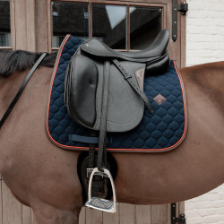 Tapis de selle Kentucky Onion quilt Leather Neon Marine Bleu marine
