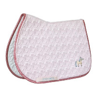 Tapis de selle Kentucky Tête de Licorne Pailleté Rose pâle