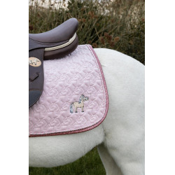 Tapis de selle Kentucky Tête de Licorne Pailleté Rose pâle