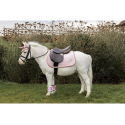 Tapis de selle Kentucky Tête de Licorne Pailleté Rose pâle