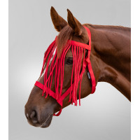 Licol de pâturage Waldhausen franges anti-mouches Rouge