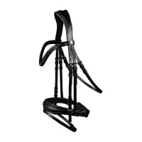 Bridon verni Waldhausen S-Line Blackshine muserolle combinée pull back Noir Bridon verni Waldhausen S-Line Blackshine muserolle combinée pull back Noir