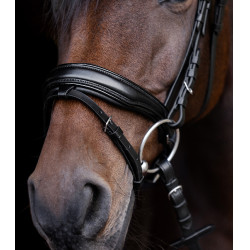 Bridon verni Waldhausen S-Line Blackshine muserolle combinée pull back Noir