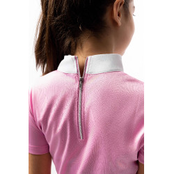 Polo de concours Horze Kaya enfant strass Rose begonia Polo de concours Horze Kaya enfant strass Rose begonia