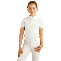 Polo de concours Montar MoViolet Junior crystal rosegold Blanc