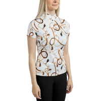 Polo manches courtes Montar imprimé Haily Bridle femme Blanc Polo manches courtes Montar imprimé Haily Bridle femme Blanc