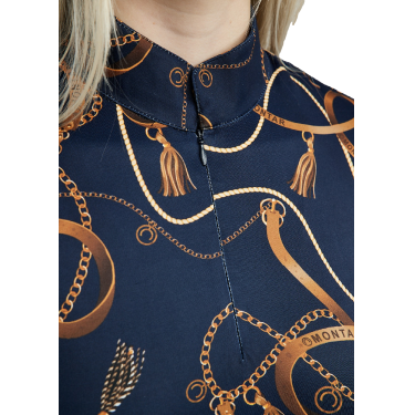 Polo manches courtes Montar imprimé Haily Bridle femme Marine Bleu marine