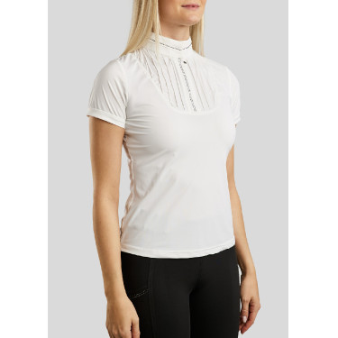 Polo raffiné Montar MoZitta Pintucks et crystals gun metal femme Polo raffiné Montar MoZitta Pintucks et crystals gun metal femme