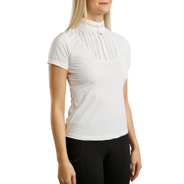 Polo raffiné Montar MoZitta Pintucks et crystals gun metal femme Polo raffiné Montar MoZitta Pintucks et crystals gun metal femme