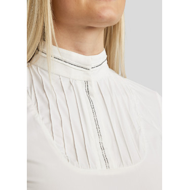 Polo raffiné Montar MoZitta Pintucks et crystals gun metal femme Polo raffiné Montar MoZitta Pintucks et crystals gun metal femme