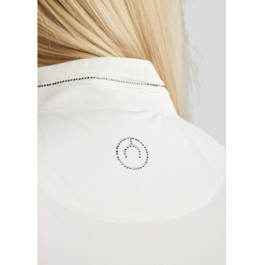 Polo raffiné Montar MoZitta Pintucks et crystals gun metal femme Polo raffiné Montar MoZitta Pintucks et crystals gun metal femme