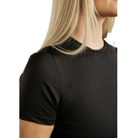 T-shirt maille manches courtes Montar MoStella logo imprimé au laser femme Noir T-shirt maille manches courtes Montar MoStella logo imprimé au laser femme Noir