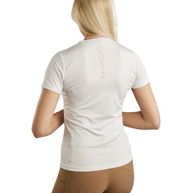 T-shirt maille manches courtes Montar MoStella logo imprimé au laser femme T-shirt maille manches courtes Montar MoStella logo imprimé au laser femme