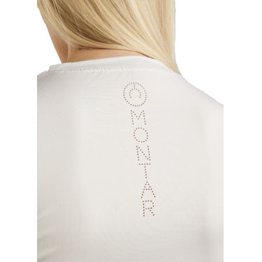 T-shirt maille manches courtes Montar MoStella logo imprimé au laser femme T-shirt maille manches courtes Montar MoStella logo imprimé au laser femme