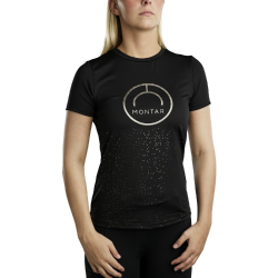 T-shirt manches courtes Montar MoSille Junior logo imprimé gun metal femme
