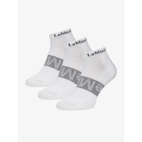 Chaussettes de sport LeMieux par 3 Blanc Chaussettes de sport LeMieux par 3 Blanc