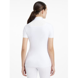 Chemise de concours LeMieux plissée Sophia manches courtes Blanc