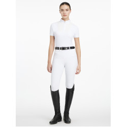 Chemise de concours LeMieux plissée Sophia manches courtes Blanc