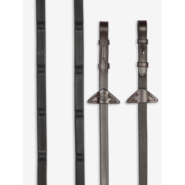 Rênes caoutchouc LeMieux Ergo Grip Havane Marron Rênes caoutchouc LeMieux Ergo Grip Havane Marron